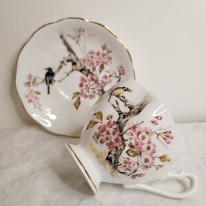 Queen Anne Floral Teacup & Saucer Set